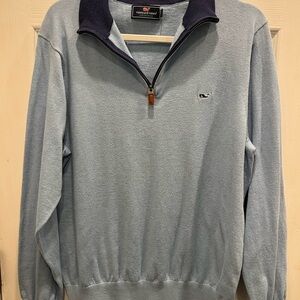 Vineyard Vines Men's Light Blue Quarter Zip L